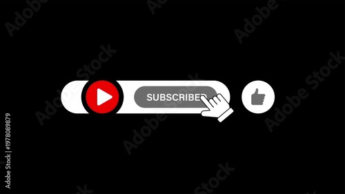 Like Share Subscribe Youtube Notify buttons with alpha transparent background