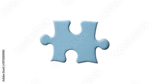 Fotografía Blue Cardboard Puzzle Piece with Rounded Edges and Textured Surface