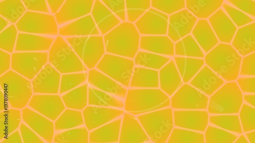 Abstract Orange and Green Cellular Pattern Background