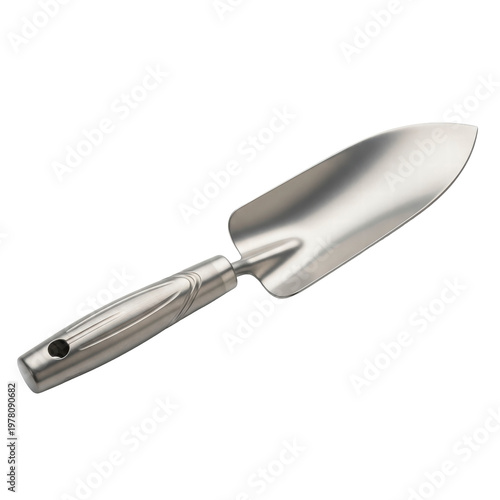 Wallpaper Mural Shiny stainless steel garden trowel on black background Torontodigital.ca