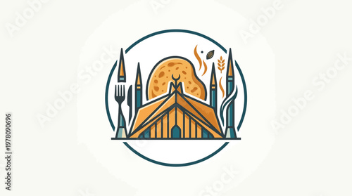 Pakistani Food and Cultural Landmark Logo