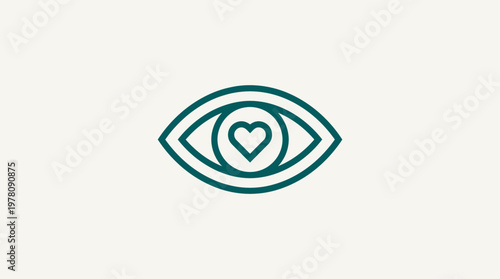 Eye with Heart-Shaped Pupil Logo Design