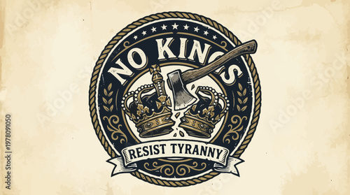 No Kings Symbolic Logo of Resistance