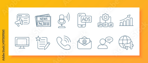 Finance set icon. Financial growth chart, global finance search, payment schedule, currency exchange, money bag percent, investment hand, verified customer, loan document, credit interface, bank