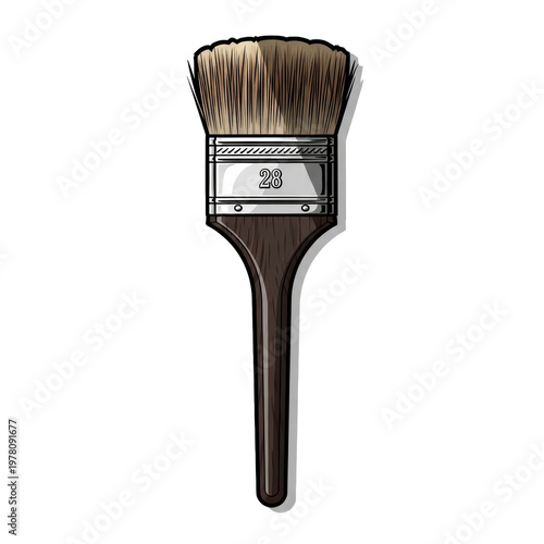 Wallpaper Mural Wood handled paint brush illustration Torontodigital.ca