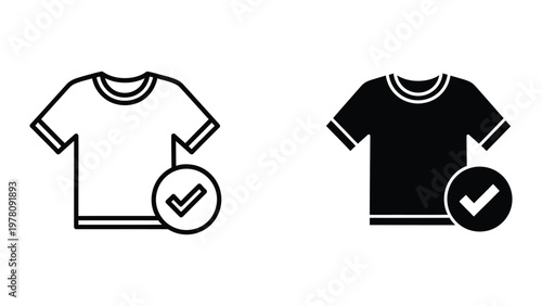 Comparison of a light and dark colored t-shirt with size indication checked