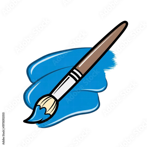 Wallpaper Mural Paintbrush and blue paint stroke Torontodigital.ca