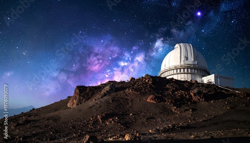 Mauna Kea Observatory Under a Dazzling Milky Way Galaxy Night Sky.