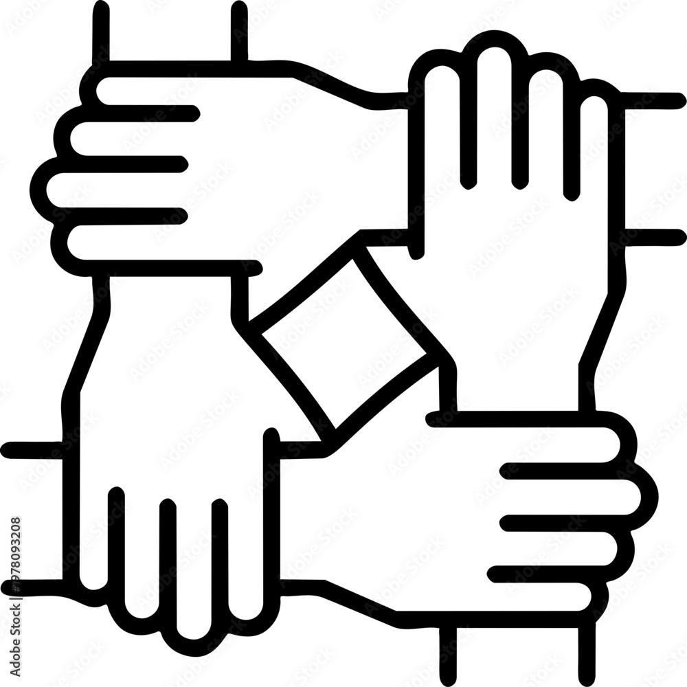 Obraz premium Multicultural unity handshake icon