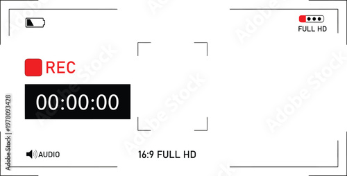 Digital video camera recording interface with timer and REC indicator