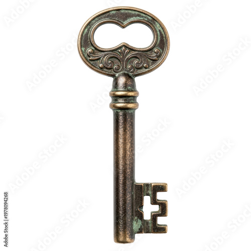 Wallpaper Mural Antique ornate skeleton key on black background Torontodigital.ca