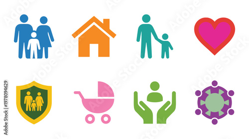 Minimal Family Day Icon Set