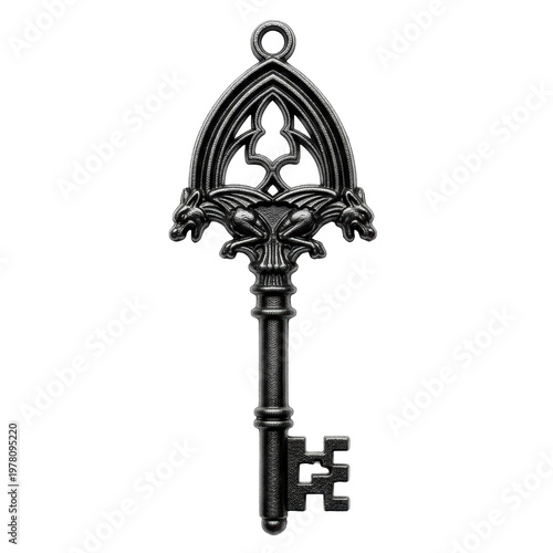 Wallpaper Mural Ornate gothic key pendant on black background Torontodigital.ca