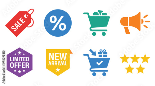 Minimal Marketing Signage Icon Set Collection