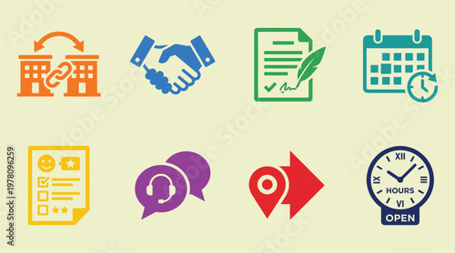 Minimal Marketing Signage Icon Set Collection