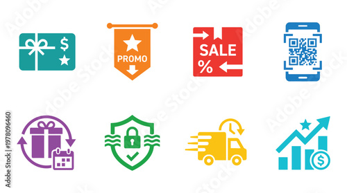 Minimal Marketing Signage Icon Set Collection