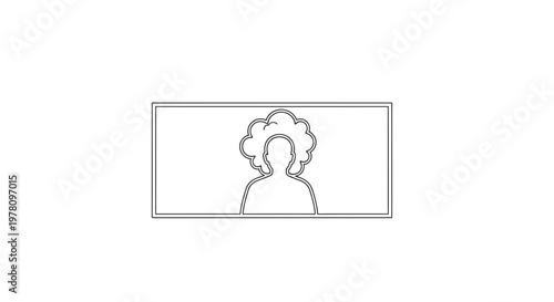 Abstract Silhouette of a Person with a Cloud of Thoughts Above Their Head