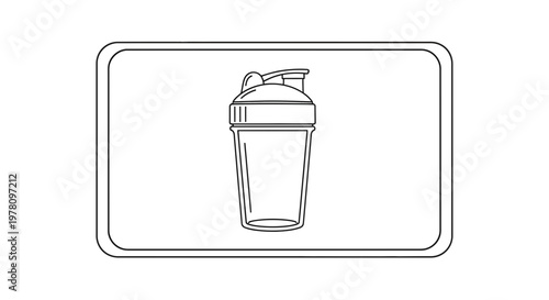 Outline Icon of a Shaker Bottle for Protein Powder or Supplements