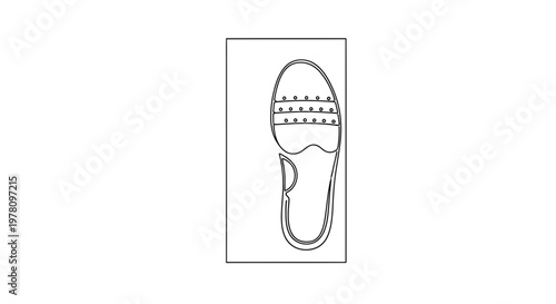 Orthotic Insole Design Blueprint, Foot Support Insert Outline, Podiatry Medical Device Sketch