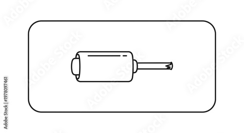 Simple Line Drawing of a Soldering Iron Tip with Heat