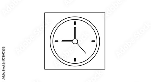 Simple Clock Icon, Minimalist Time Symbol, Graphic Design Element