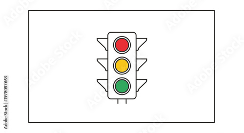 Traffic Light Signal Icon, Red Yellow Green Lights, Road Safety Concept