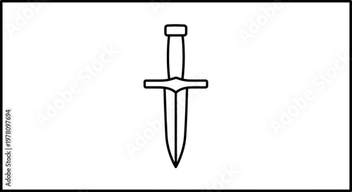 Simple Dagger Icon Outline Vector Illustration
