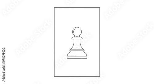 Minimalist Chess Pawn Outline Icon on White Background