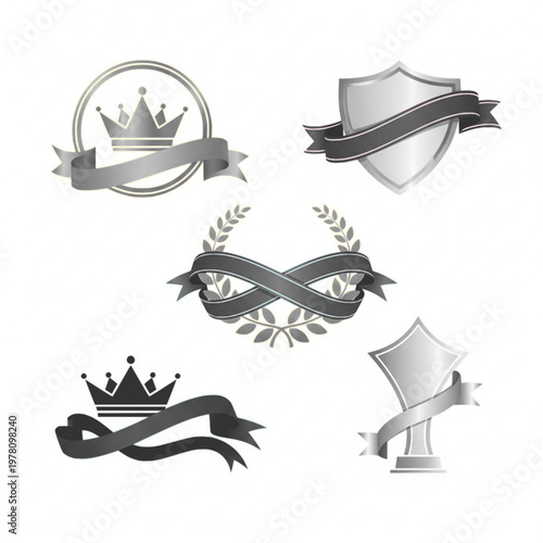 Silver Design Elements Set