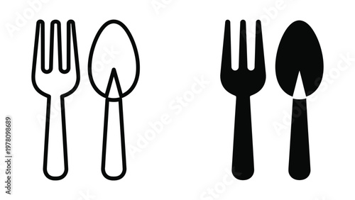 Contrast between traditional and modern black utensil designs for dining sets