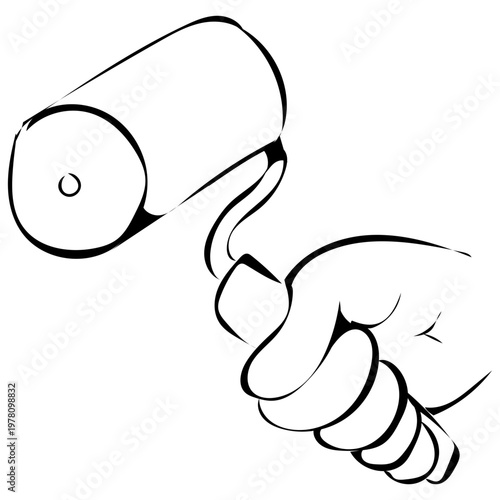 Mit einer Farbrolle streichen