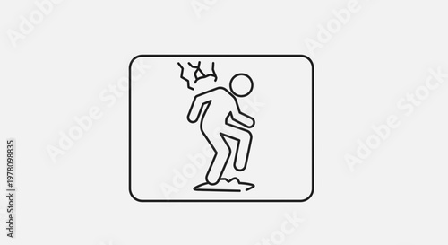Person Falling Down, Tripping Hazard, Danger Sign, Accident Symbol