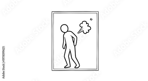 Man Farting Discreetly, Embarrassing Gas Cloud, Public Flatulence Humor