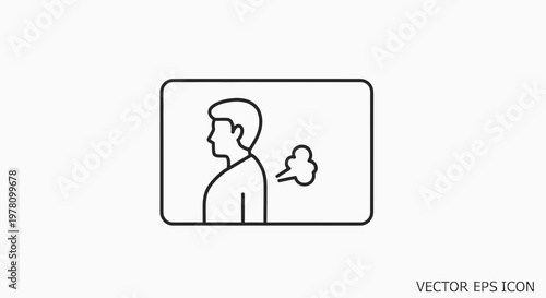 Man Farting Icon: Flat Design, Vector Illustration, Embarrassing Bodily Function