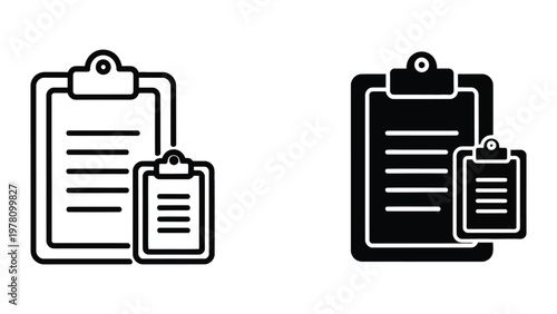 Comparison of clipboard icons in different color schemes and styles