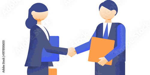 Tableau sur toile Business partners shaking hands finalizing a deal or agreement