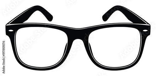 Iconic black thick rimmed glasses offering a smart and sophisticated aesthetic a versatile graphic resource for marketing and educational materials