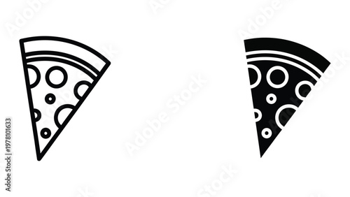 Contrasting styles of black and white pepperoni pizza slices