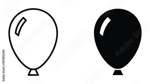 Contrast between a white and black balloon with a string attached