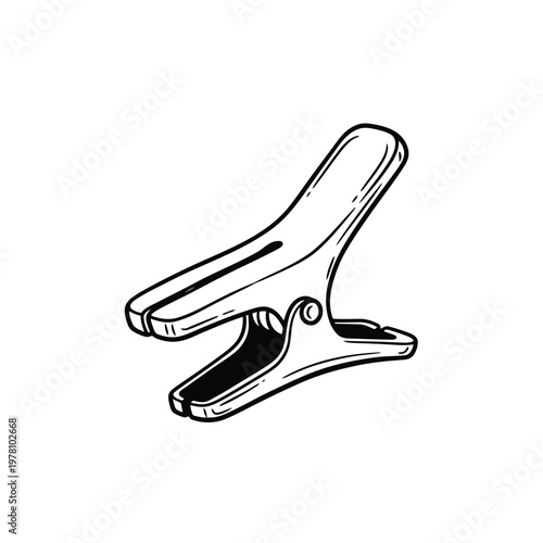 Clothespin: A close-up illustration of a classic clothes pin.