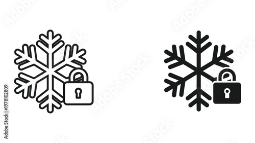 Secure snowflakes symbolizing winter data protection and encryption