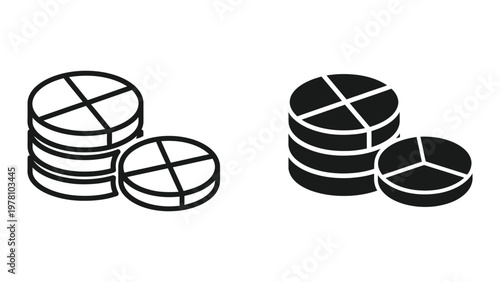 Comparison of empty and filled segmented circular stacks and slices