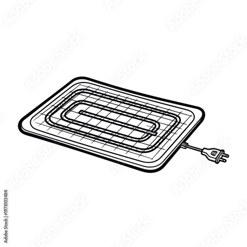 Heating Pad Illustration: A meticulously rendered illustration of a heating pad, showcasing the intricate wiring within.