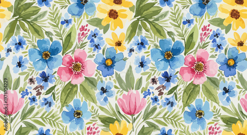 Gentle botanical background featuring delicate flowers and subtle natural forms