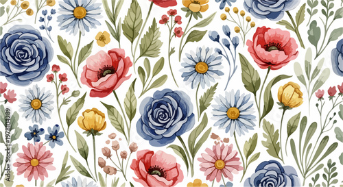 Natural garden floral background with balanced composition and organic movement