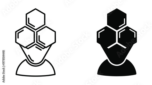 Contrast between chemical structure representations of phenanthrene in line and filled styles