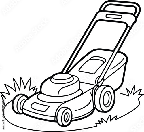 Lawn mower vector illustration on white background