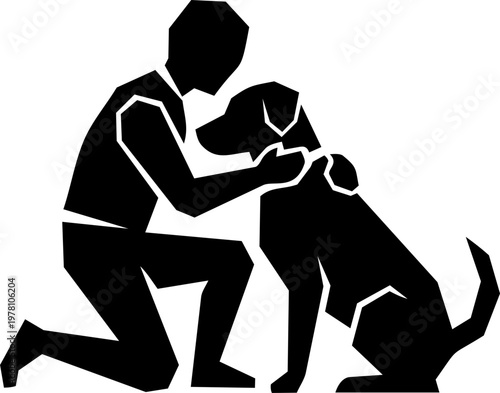 Pet therapy session minimalist illustration