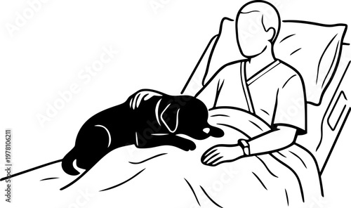 Pet therapy session minimalist illustration