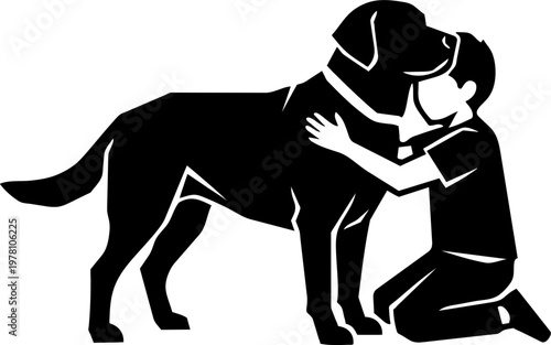 Pet therapy session minimalist illustration